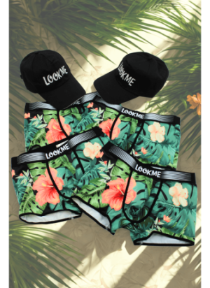 Pack 4 Boxer LM2402-67ARO LOOKME + 2 Casquettes Offertes